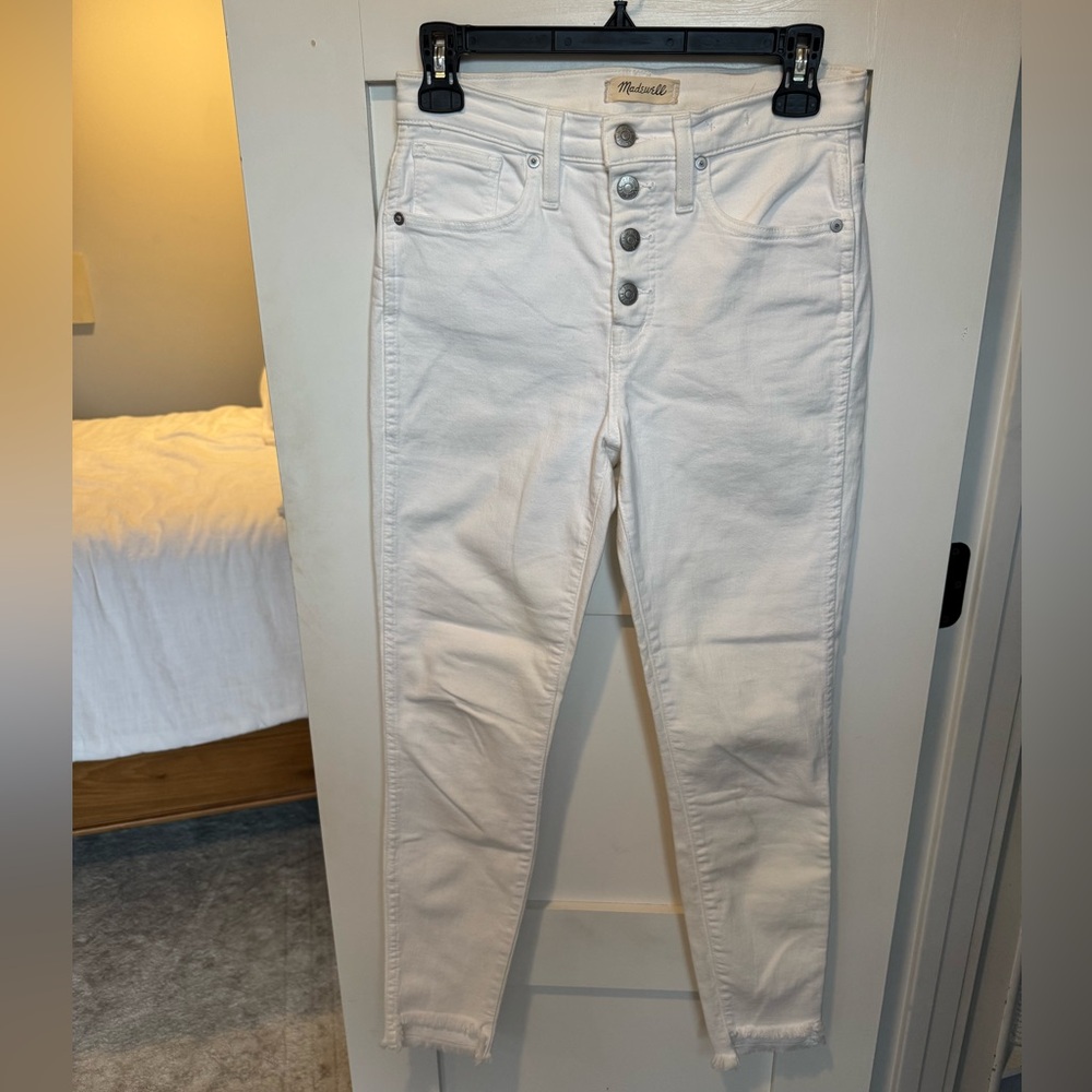 Madewell high-rise white skinny jeans